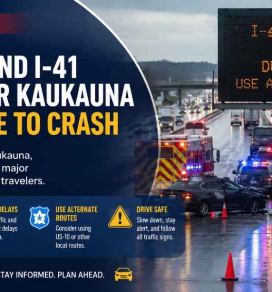 Northbound I-41 Lanes Near Kaukauna Closed Due to Crash